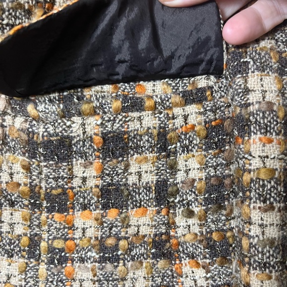LOFT Petite 6/8 Wool Blend Tweed Skirt Suit Jacket Skirt Neutral Classic Chic - Picture 7 of 16